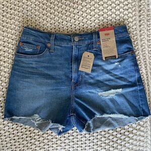 Levi's Women's Distressed Denim High-Waist Shorts